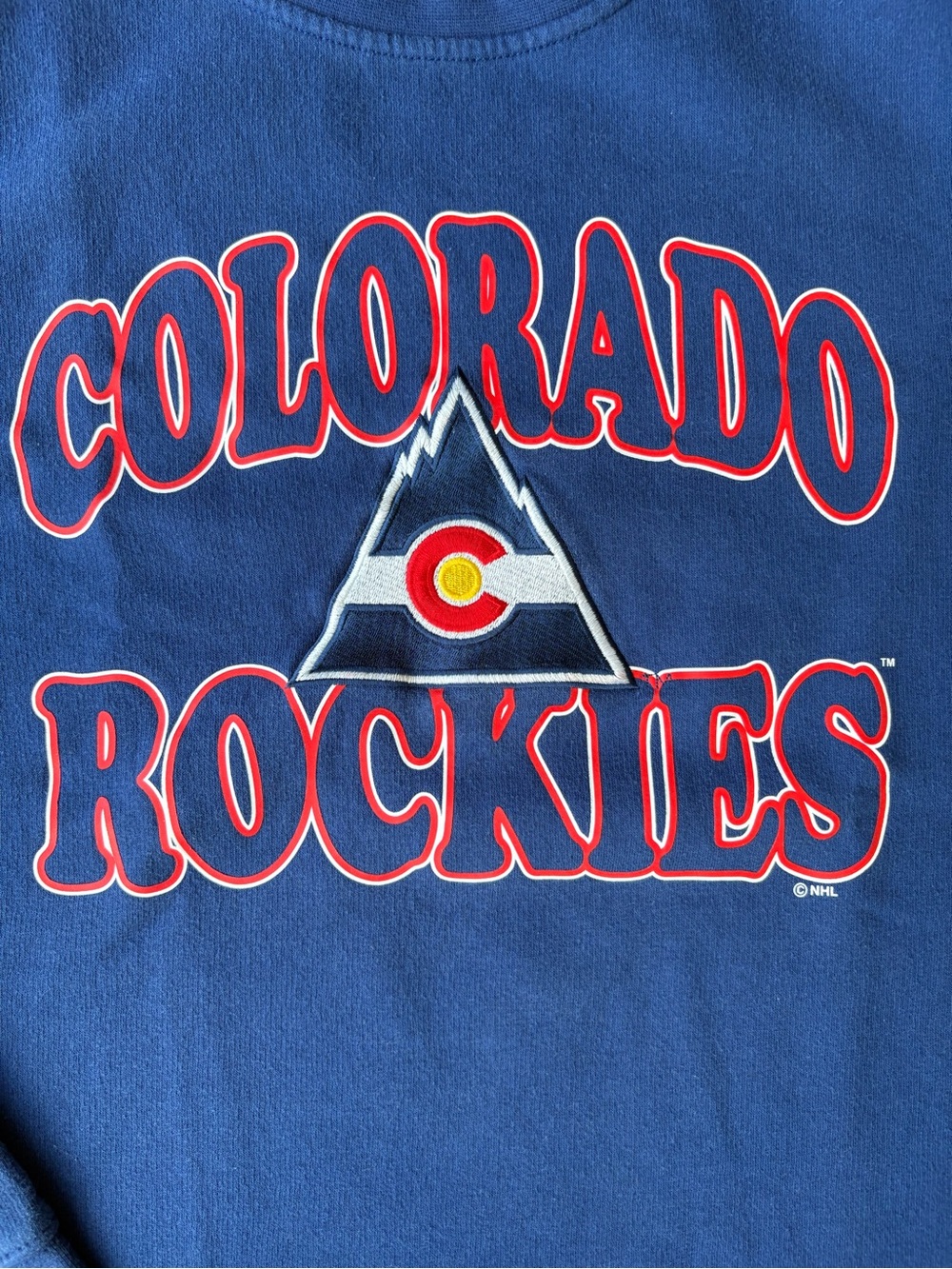 Fanatics MLB Colorado Rockies Blue Vintage Mountain Logo Crewneck Sweatshirt M - Picture 2 of 5